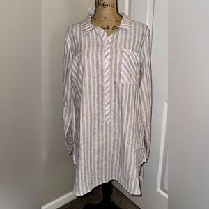 NEW Women’s Mystree Striped Long Sleeve Shirt, Size Large